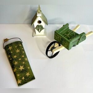 BIRDHOUSE, BOYD’S WHEELBARROW AND HANGAR DECOR